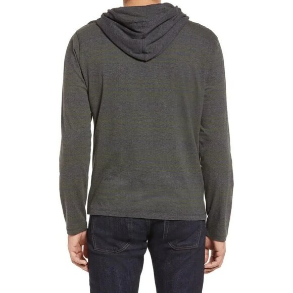 Robert Barakett "Talbert" stripe gray hoodie sz Xlarge Mens long sleeve top - Picture 8 of 8